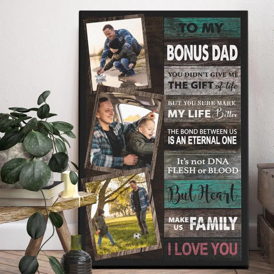 Personalized Canvas Prints Custom Photo, Gifts For Dad, Best Father Day Gifts, Bonus Dad Gifts, Dad Collage Picture Frame Canvas