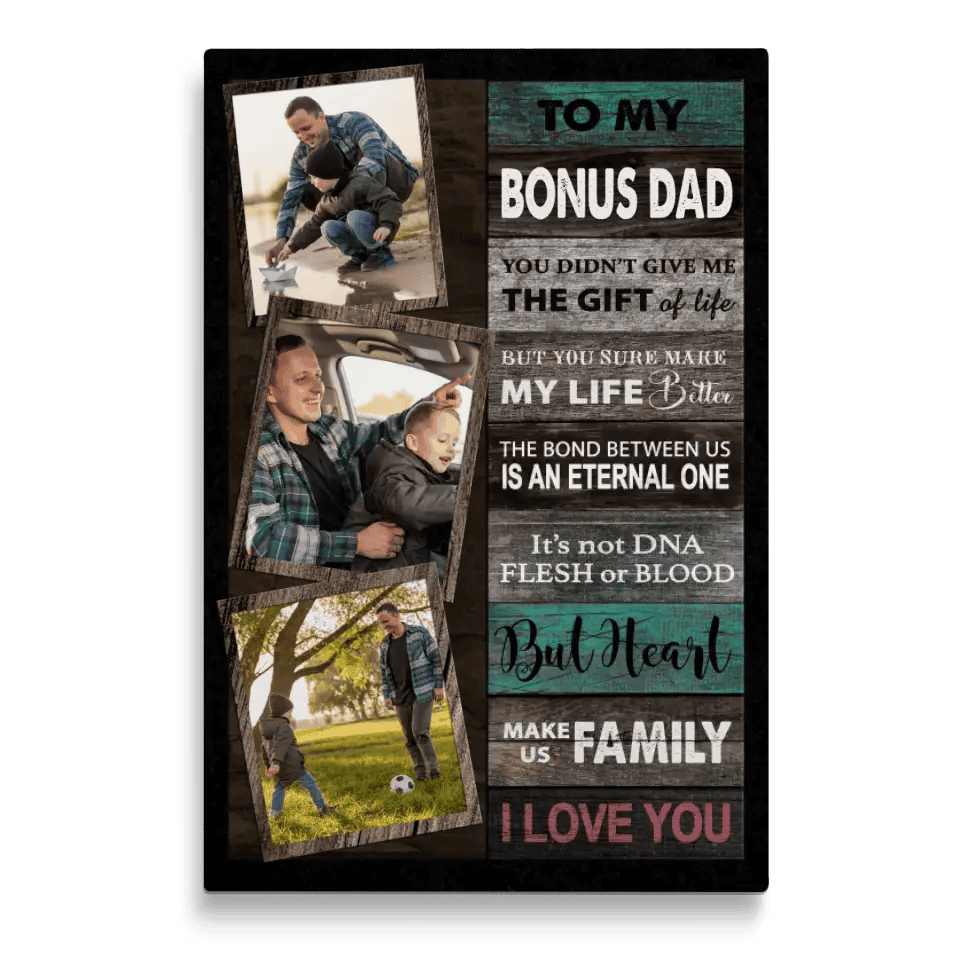 Personalized Canvas Prints Custom Photo, Gifts For Dad, Best Father Day Gifts, Bonus Dad Gifts, Dad Collage Picture Frame Canvas