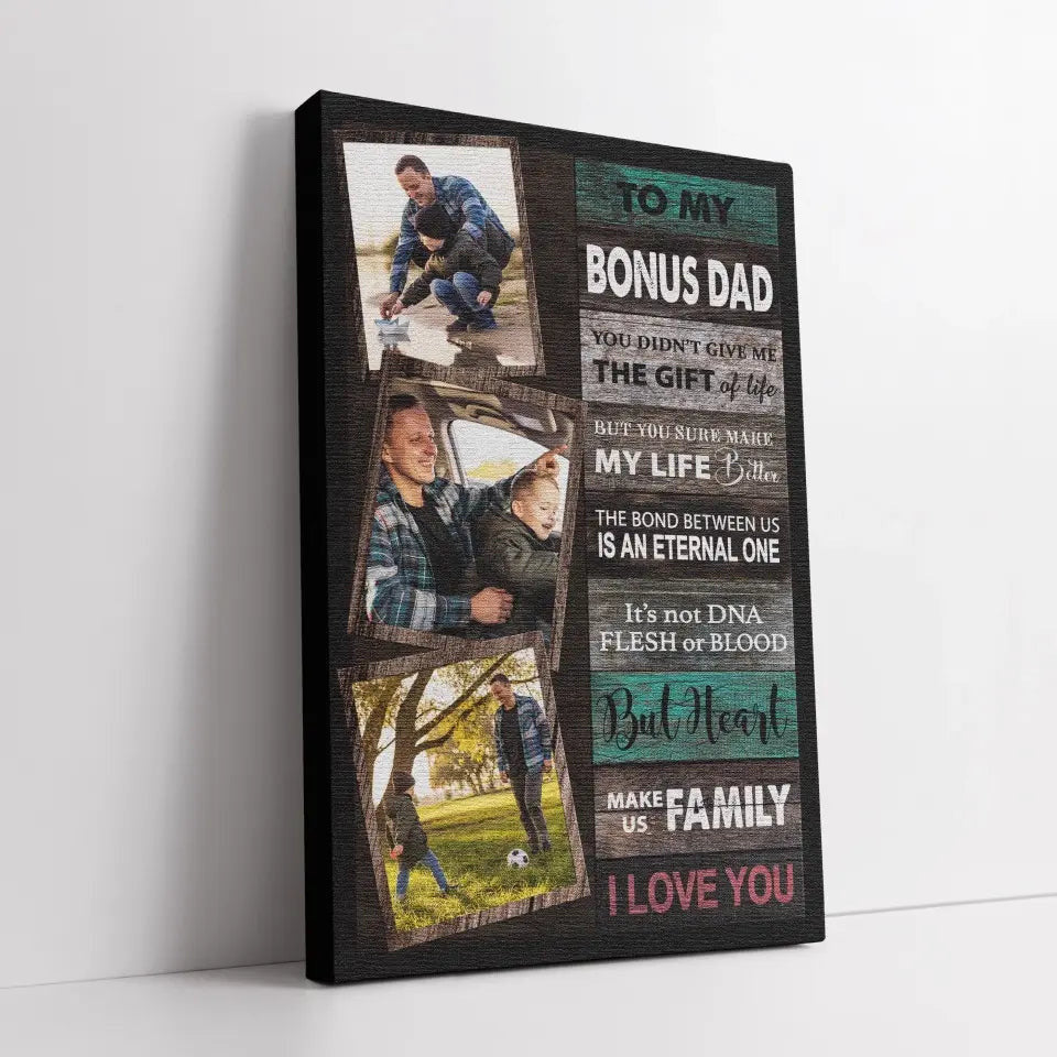 Personalized Canvas Prints Custom Photo, Gifts For Dad, Best Father Day Gifts, Bonus Dad Gifts, Dad Collage Picture Frame Canvas