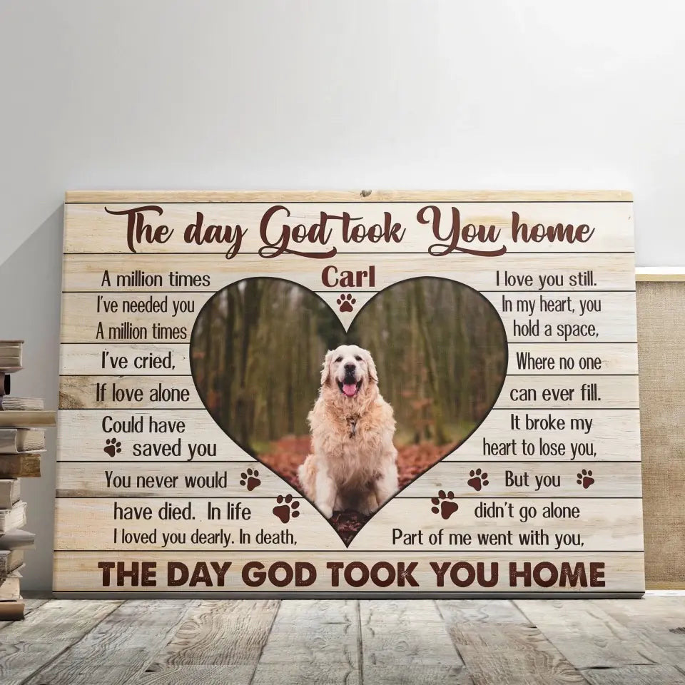 Dem Canvas - Personalized Canvas Prints, Custom Photo, Sympathy Gifts, Dog Gifts, Memorial Pet Photo Gifts, The Day God Took You Home