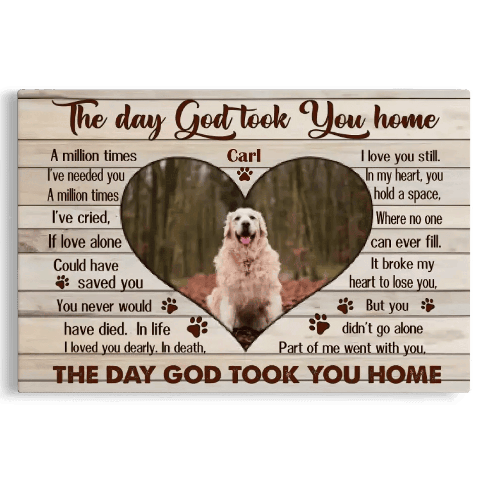 Dem Canvas - Personalized Canvas Prints, Custom Photo, Sympathy Gifts, Dog Gifts, Memorial Pet Photo Gifts, The Day God Took You Home