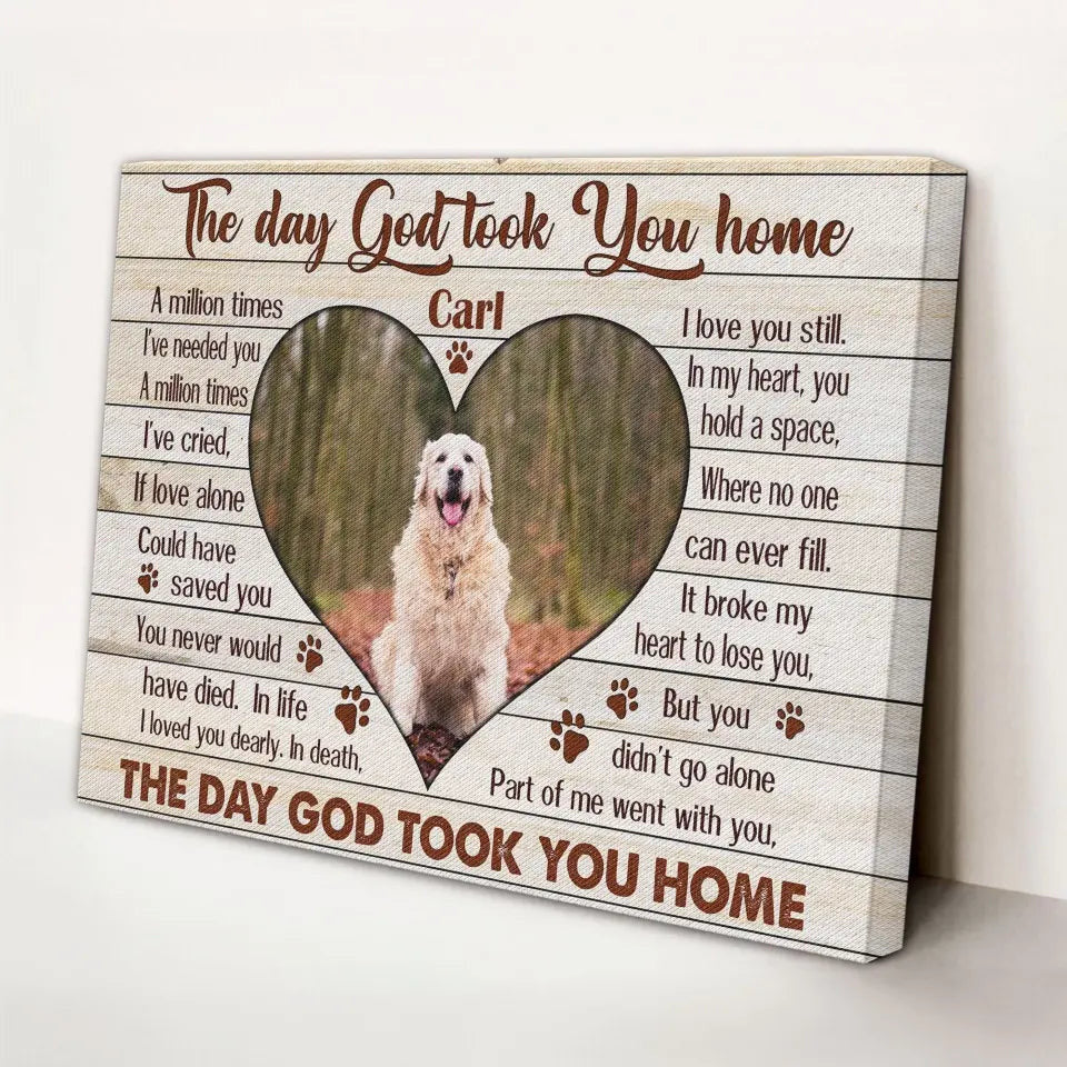 Dem Canvas - Personalized Canvas Prints, Custom Photo, Sympathy Gifts, Dog Gifts, Memorial Pet Photo Gifts, The Day God Took You Home