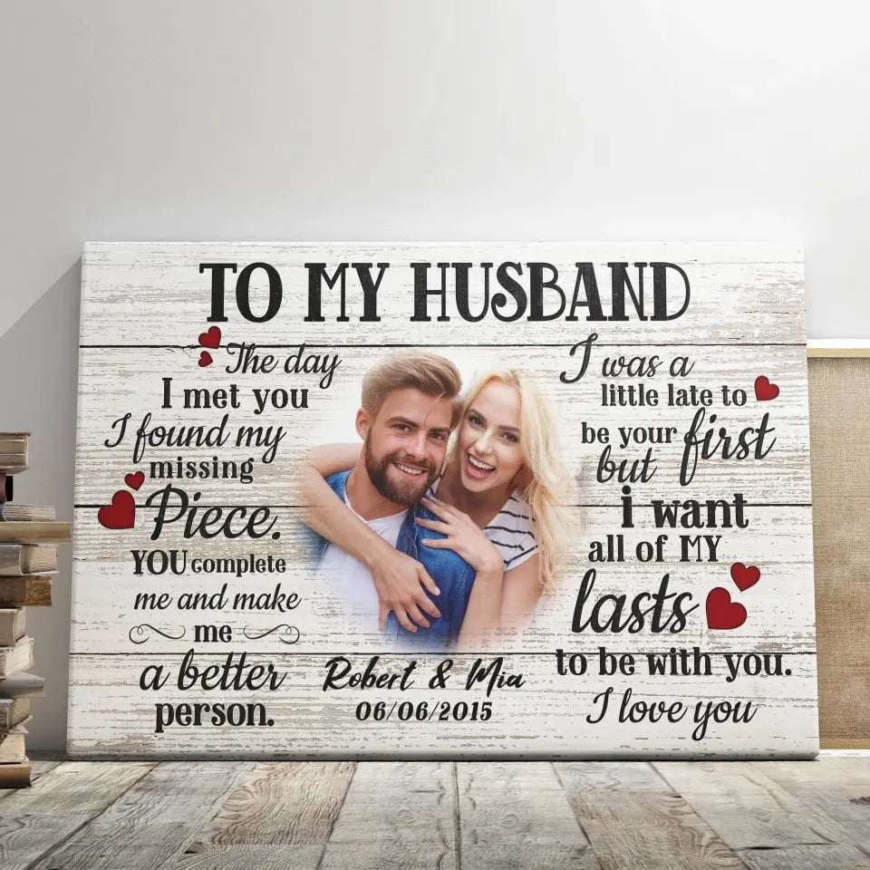 Dem Canvas - Personalized Canvas Prints Custom Photo, Anniversary Gift For Husband, Couple Gifts, To My Husband