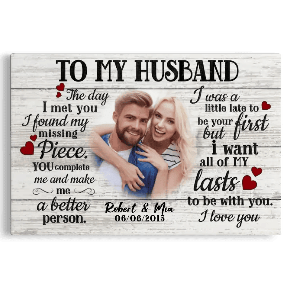 Dem Canvas - Personalized Canvas Prints Custom Photo, Anniversary Gift For Husband, Couple Gifts, To My Husband