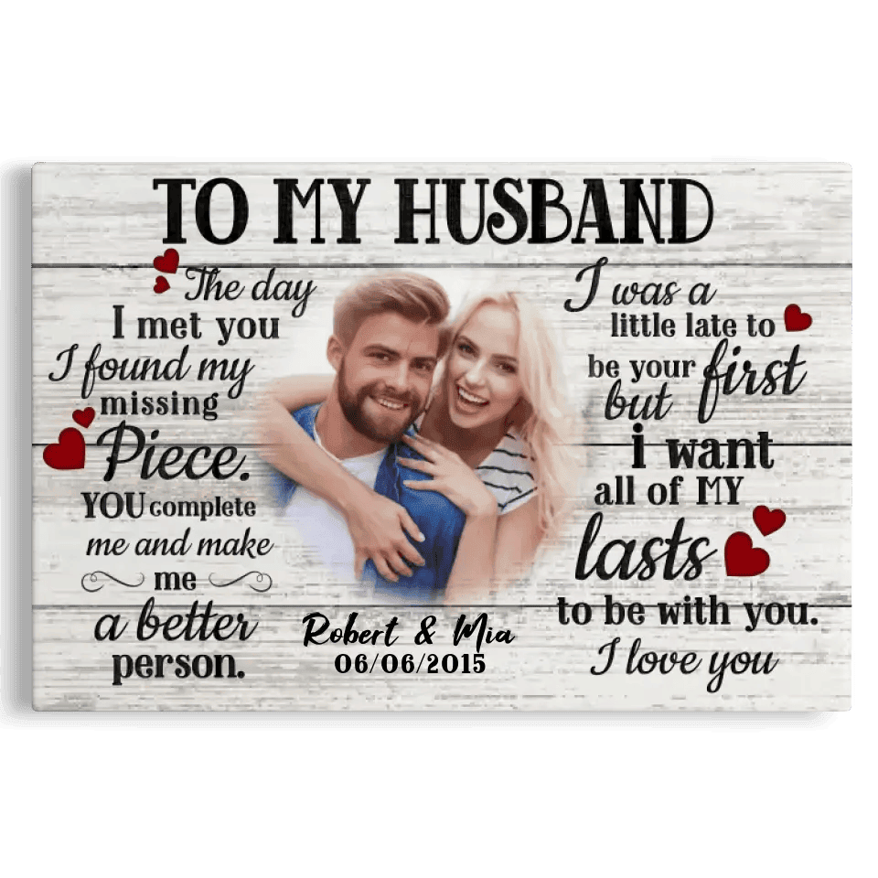 Dem Canvas - Personalized Canvas Prints Custom Photo, Anniversary Gift For Husband, Couple Gifts, To My Husband