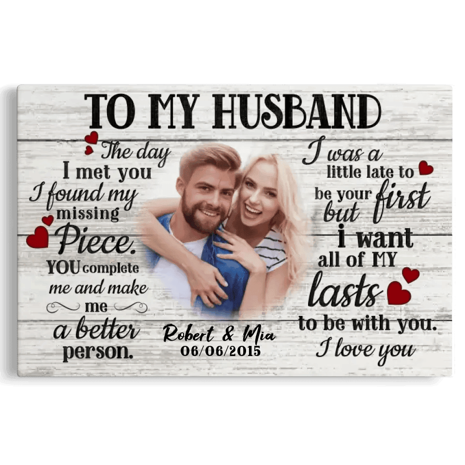 Dem Canvas - Personalized Canvas Prints Custom Photo, Anniversary Gift For Husband, Couple Gifts, To My Husband