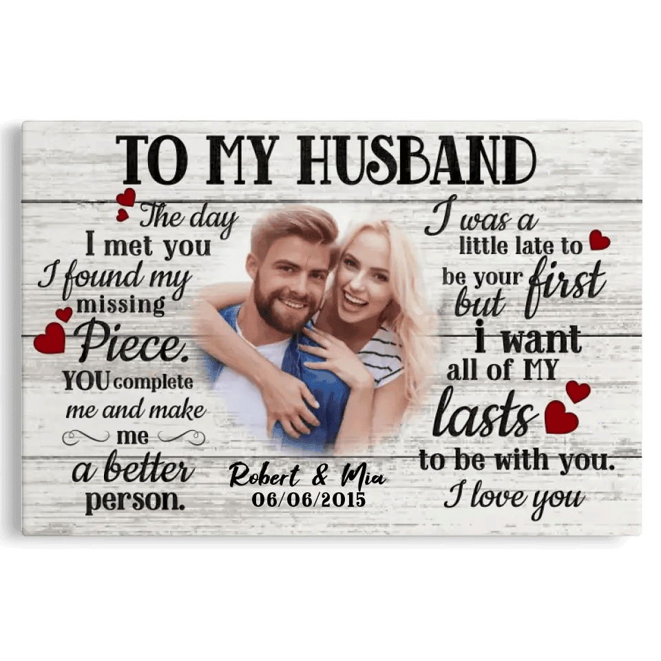 Dem Canvas - Personalized Canvas Prints Custom Photo, Anniversary Gift For Husband, Couple Gifts, To My Husband