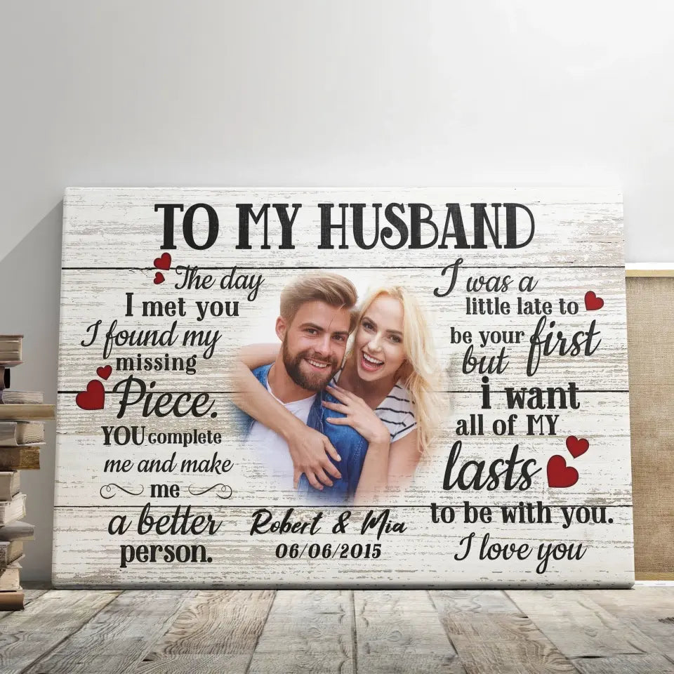 Dem Canvas - Personalized Canvas Prints Custom Photo, Anniversary Gift For Husband, Couple Gifts, To My Husband