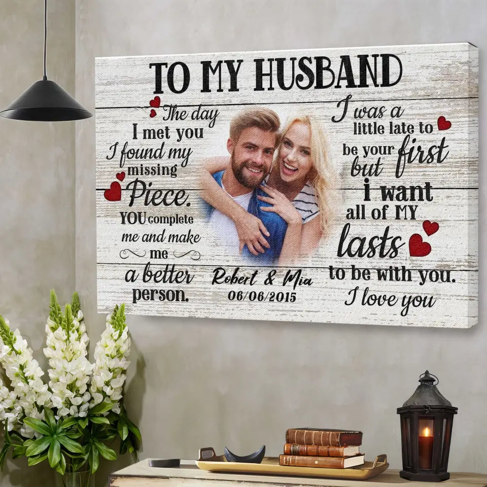 Dem Canvas - Personalized Canvas Prints Custom Photo, Anniversary Gift For Husband, Couple Gifts, To My Husband