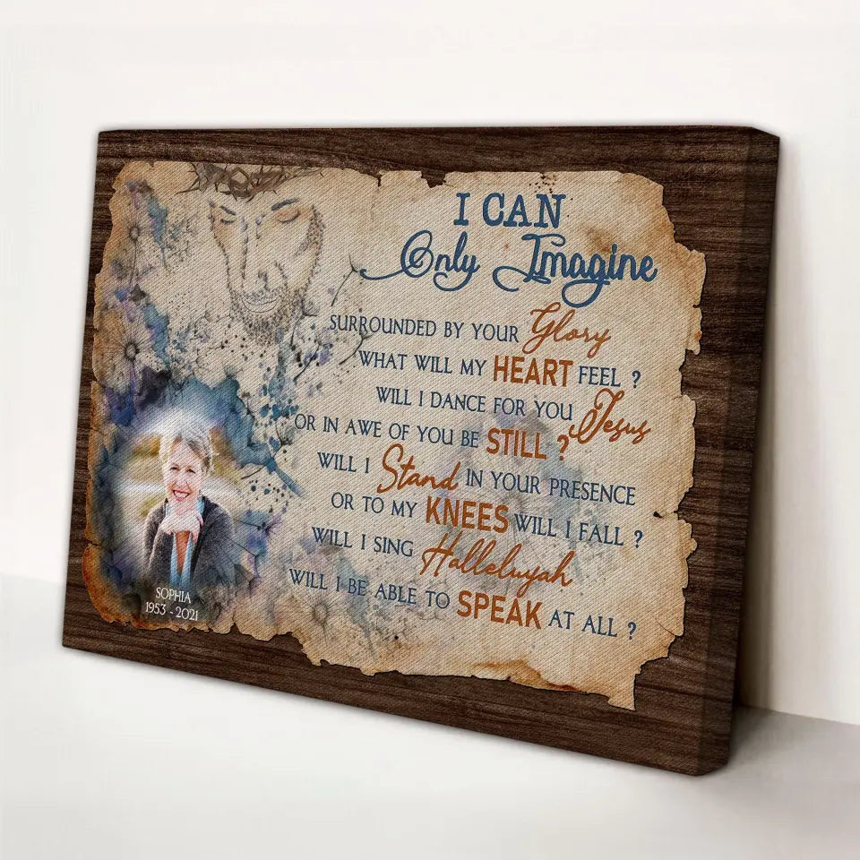 Gift For Memorial Custom Memory Keepsake Frame For Deceased Loved Ones With Jesus Face Dandelions Canvas
