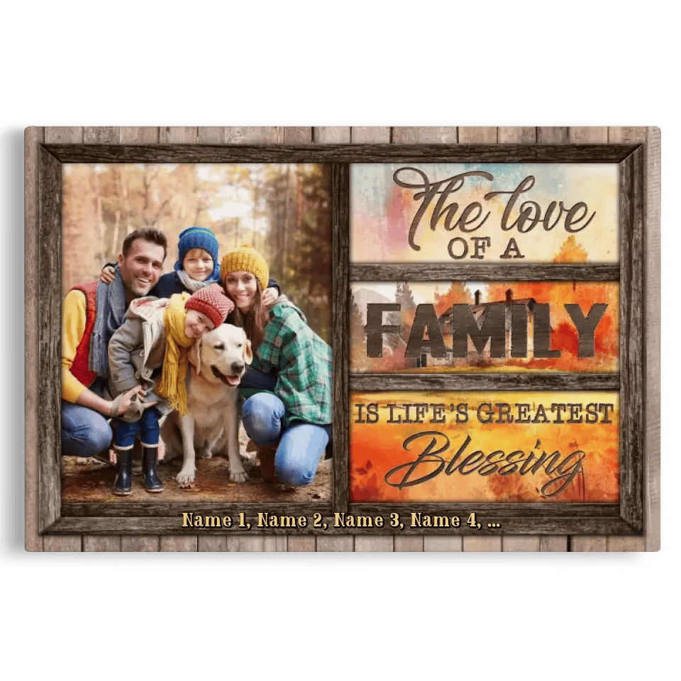 Personalized Canvas Prints Custom Photo, Family Gifts, Unique Family Gift Ideas, The Love of a Family  Canvas