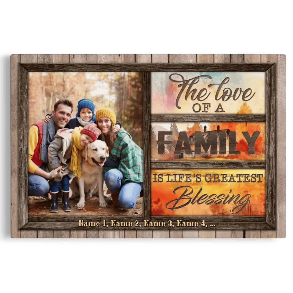 Personalized Canvas Prints Custom Photo, Family Gifts, Unique Family Gift Ideas, The Love of a Family  Canvas
