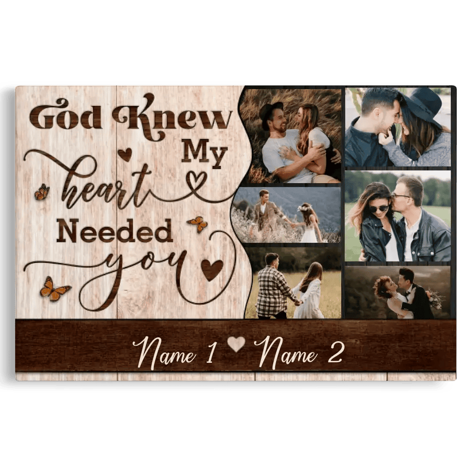Personalized Canvas Prints, Custom Photo, Unique Christmas, Gift For Couples, Gift Ideas For Husband And Wife Christmas Romantic Canvas