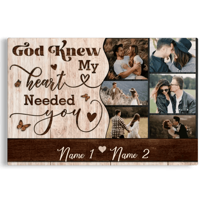 Personalized Canvas Prints, Custom Photo, Unique Christmas, Gift For Couples, Gift Ideas For Husband And Wife Christmas Romantic Canvas