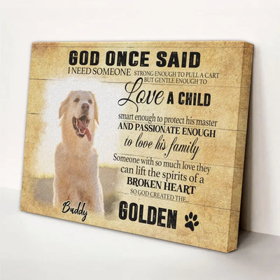 Customized Photo Memorial Dog Gifts For Pet Loss Canvas