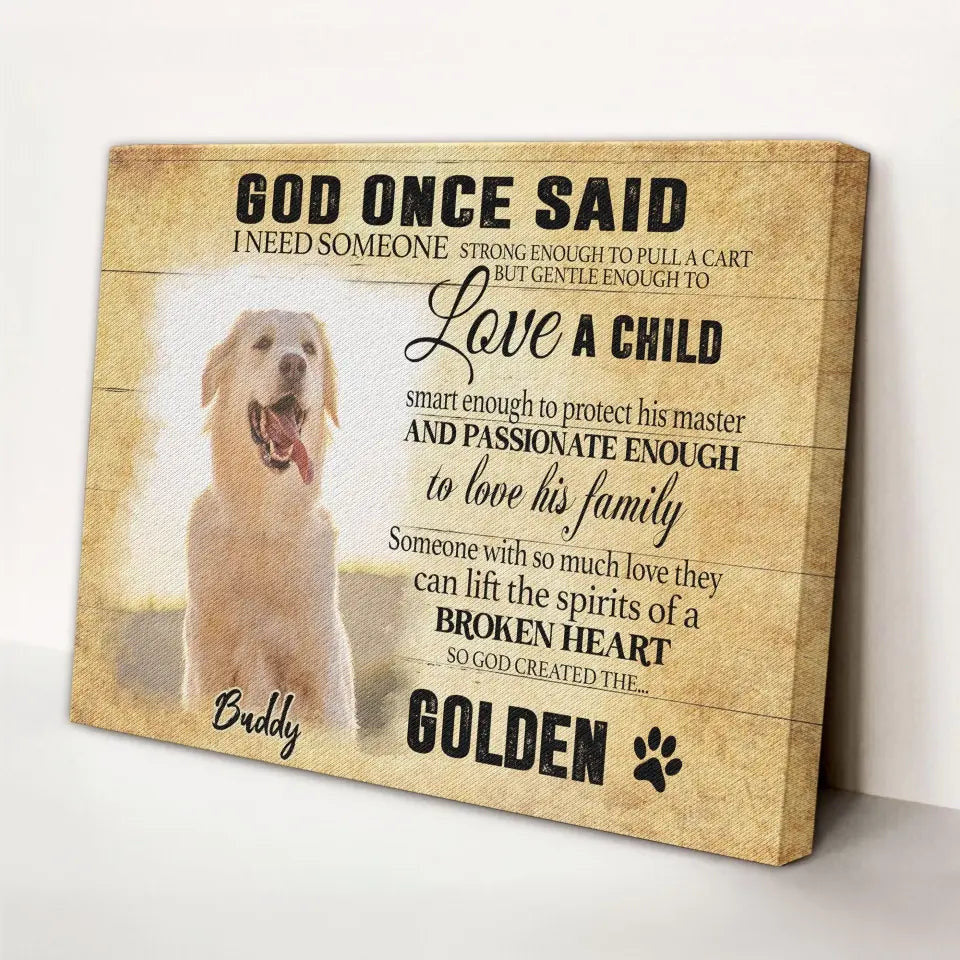 Customized Photo Memorial Dog Gifts For Pet Loss Canvas