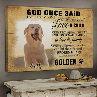 Customized Photo Memorial Dog Gifts For Pet Loss Canvas