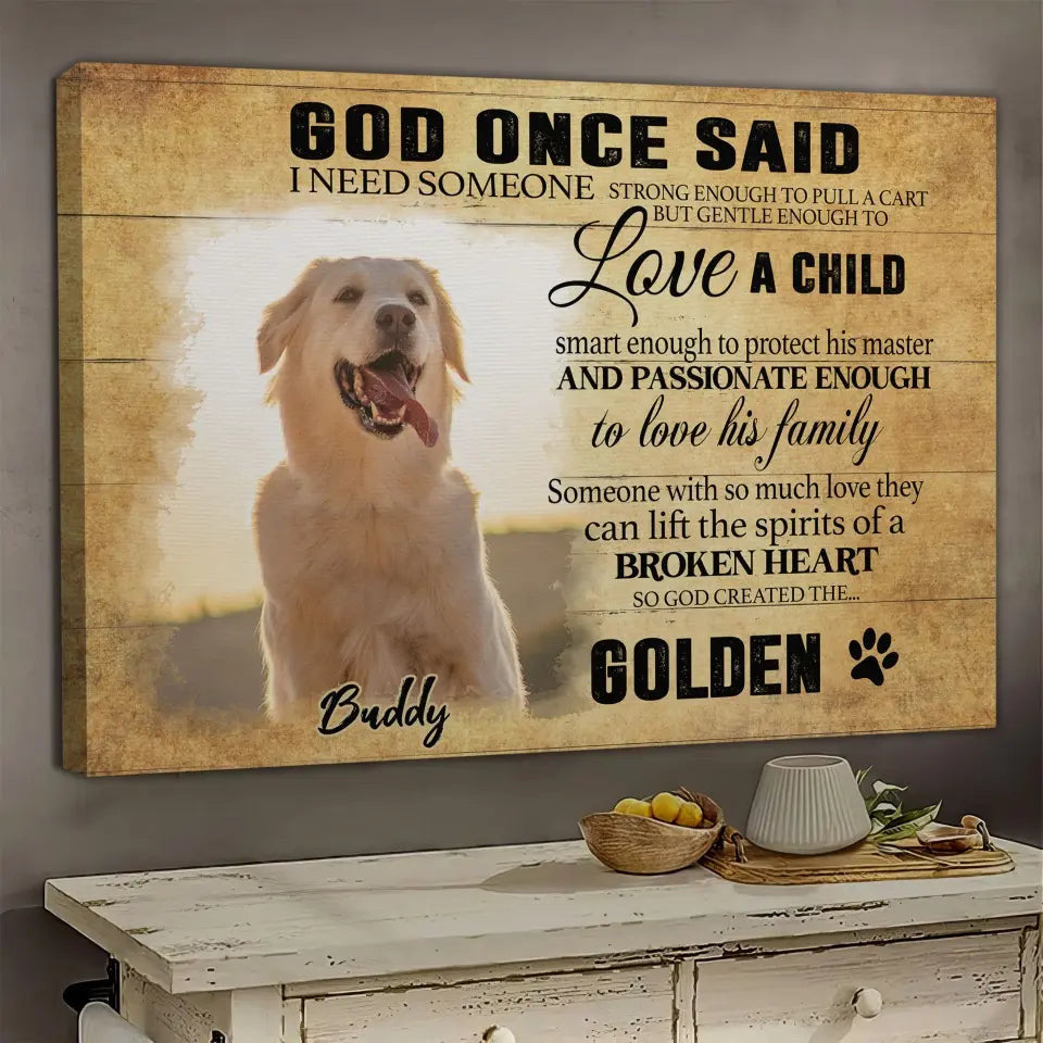 Customized Photo Memorial Dog Gifts For Pet Loss Canvas