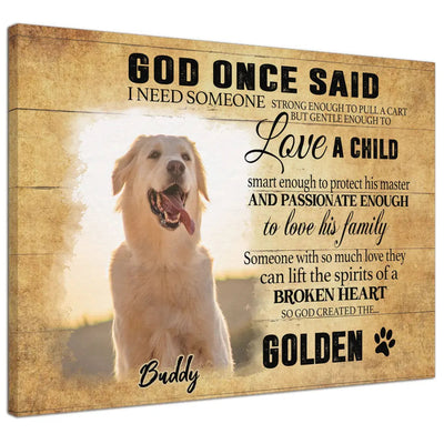 Customized Photo Memorial Dog Gifts For Pet Loss Canvas