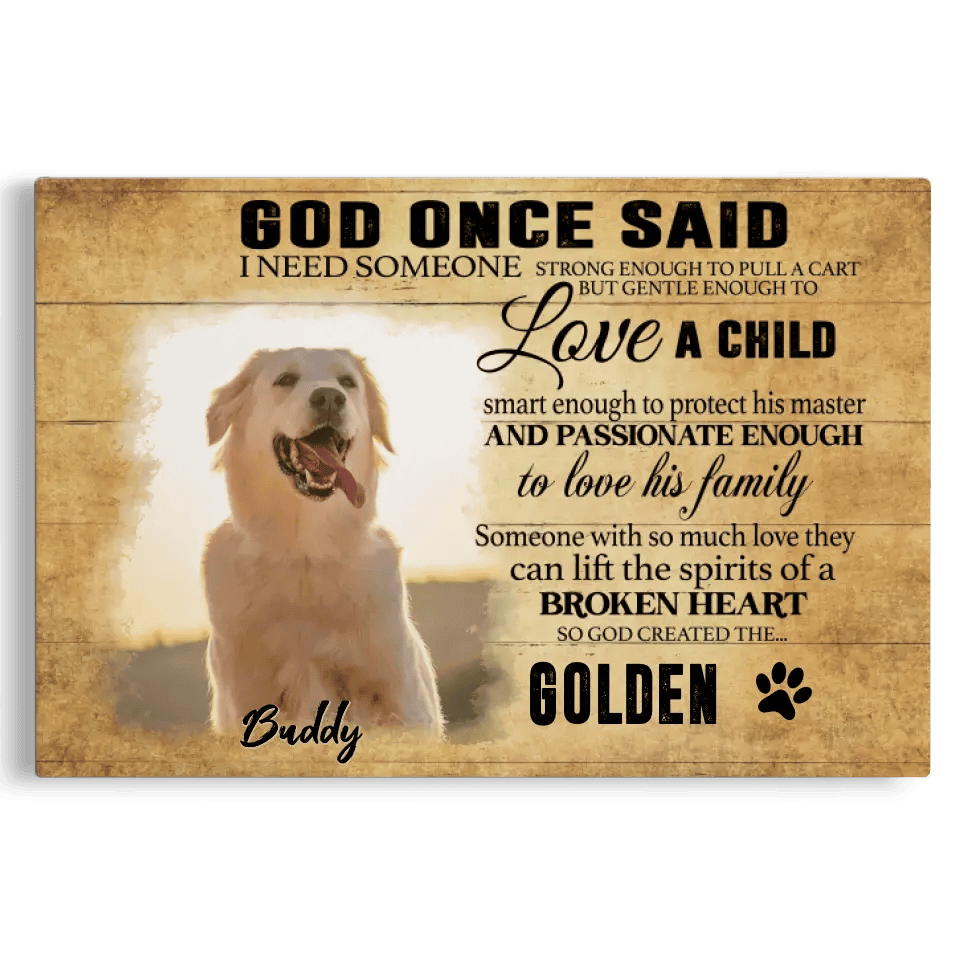 Customized Photo Memorial Dog Gifts For Pet Loss Canvas