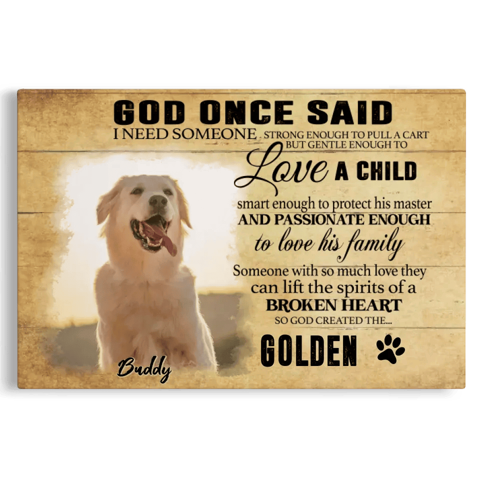 Customized Photo Memorial Dog Gifts For Pet Loss Canvas