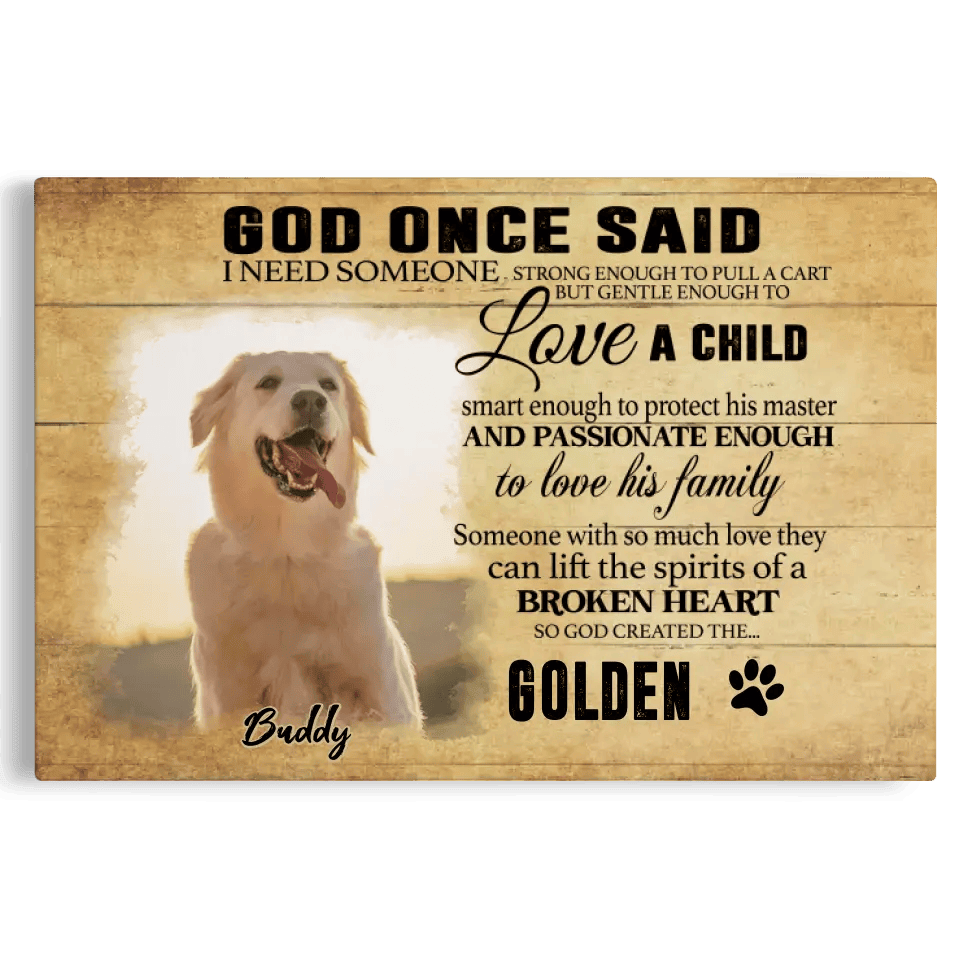 Customized Photo Memorial Dog Gifts For Pet Loss Canvas