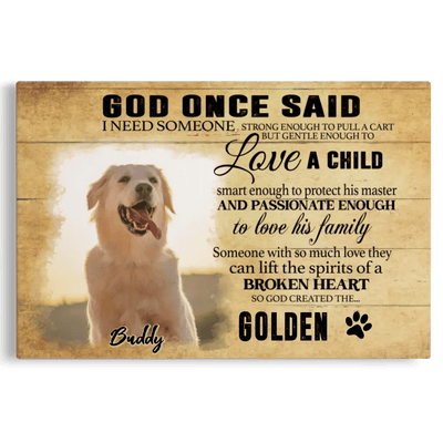Customized Photo Memorial Dog Gifts For Pet Loss Canvas