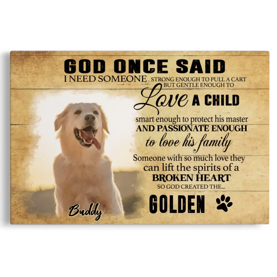 Customized Photo Memorial Dog Gifts For Pet Loss Canvas