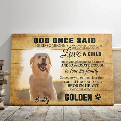 Customized Photo Memorial Dog Gifts For Pet Loss Canvas