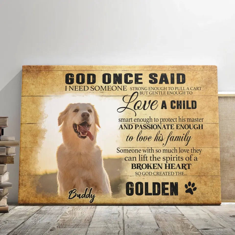 Customized Photo Memorial Dog Gifts For Pet Loss Canvas