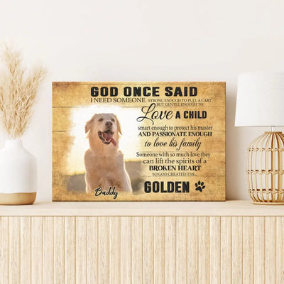 Customized Photo Memorial Dog Gifts For Pet Loss Canvas