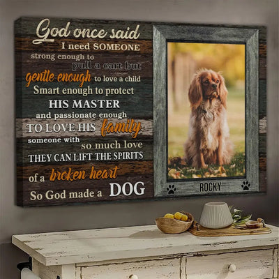 Customized Photo Sympathy Gifts For Memorial Dog Loss Canvas