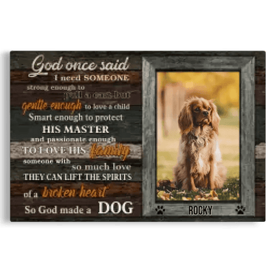 Customized Photo Sympathy Gifts For Memorial Dog Loss Canvas
