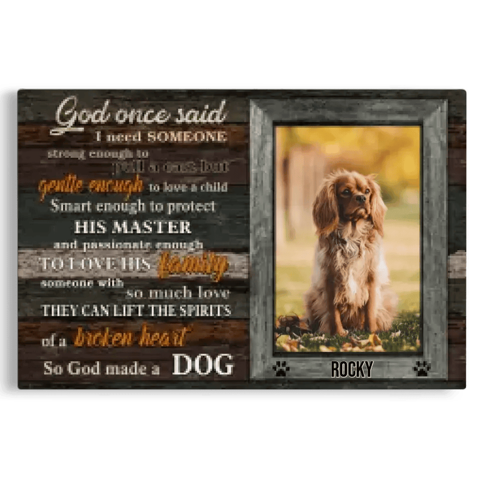 Customized Photo Sympathy Gifts For Memorial Dog Loss Canvas