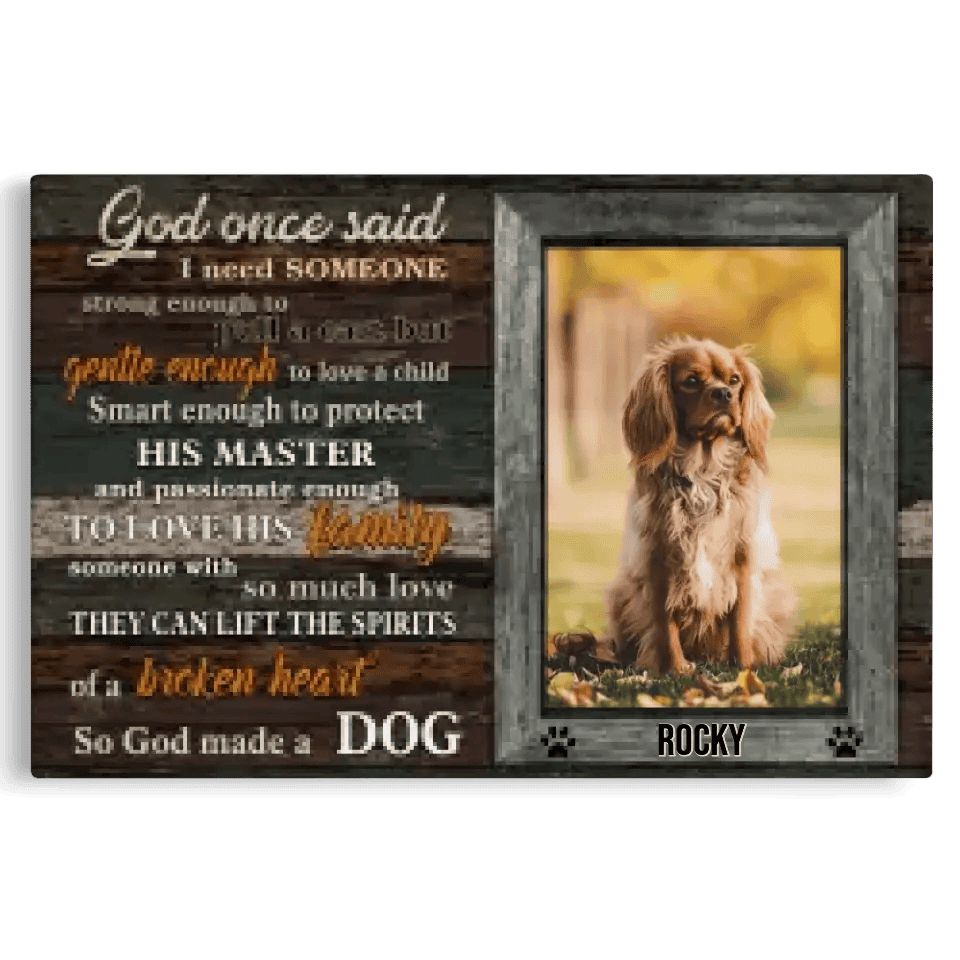 Customized Photo Sympathy Gifts For Memorial Dog Loss Canvas