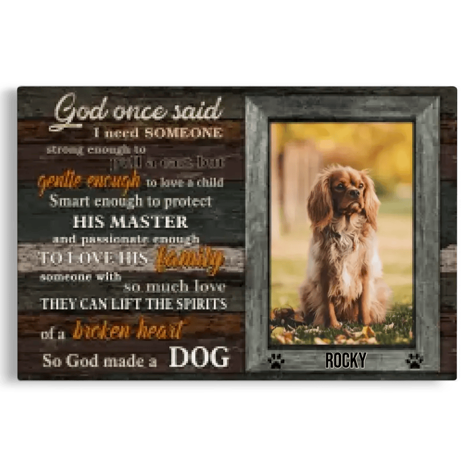 Customized Photo Sympathy Gifts For Memorial Dog Loss Canvas