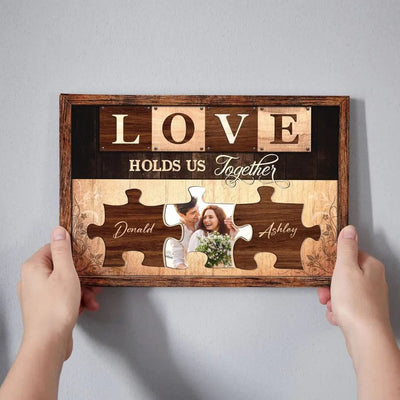 Personalized Canvas Prints, Custom Photo, Gift For Couples, Anniversary Gift, Love Holds Us Together Canvas