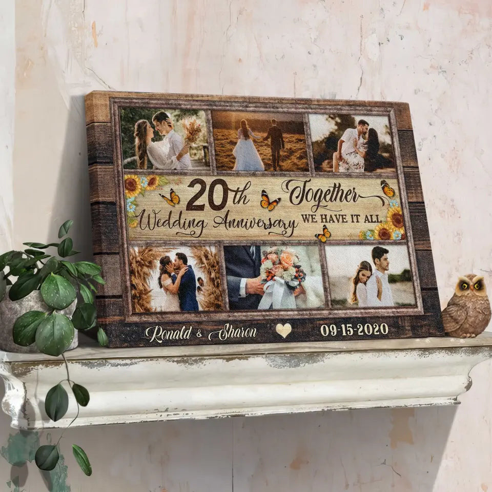 Personalized Canvas Prints, Custom Photos, Couple Gifts, Anniversary Gifts, 20th Anniversary Photo Gift Together We Have It All Canvas
