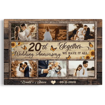 Personalized Canvas Prints, Custom Photos, Couple Gifts, Anniversary Gifts, 20th Anniversary Photo Gift Together We Have It All Canvas