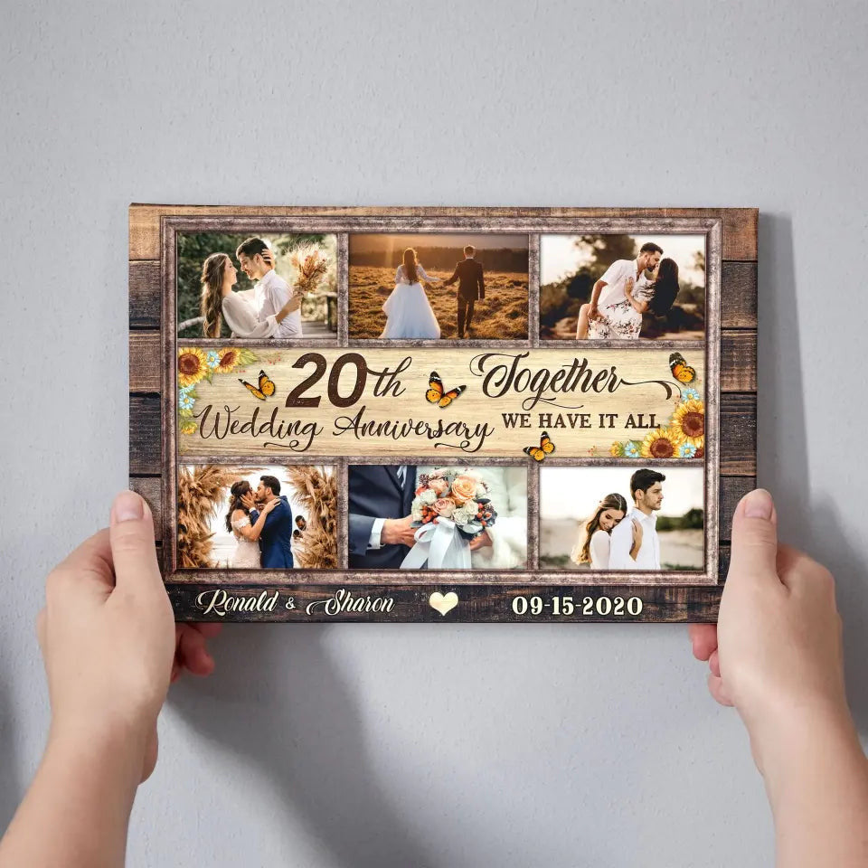 Personalized Canvas Prints, Custom Photos, Couple Gifts, Anniversary Gifts, 20th Anniversary Photo Gift Together We Have It All Canvas