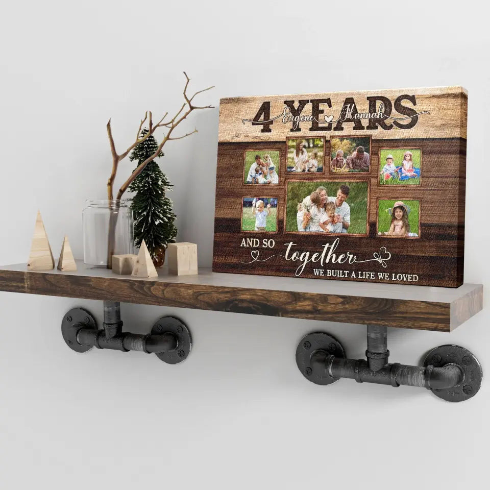 Personalized Canvas Prints, Custom Photos, Couple Gifts, Anniversary Gifts, 4th Anniversary Couple Love Wife Husband Canvas