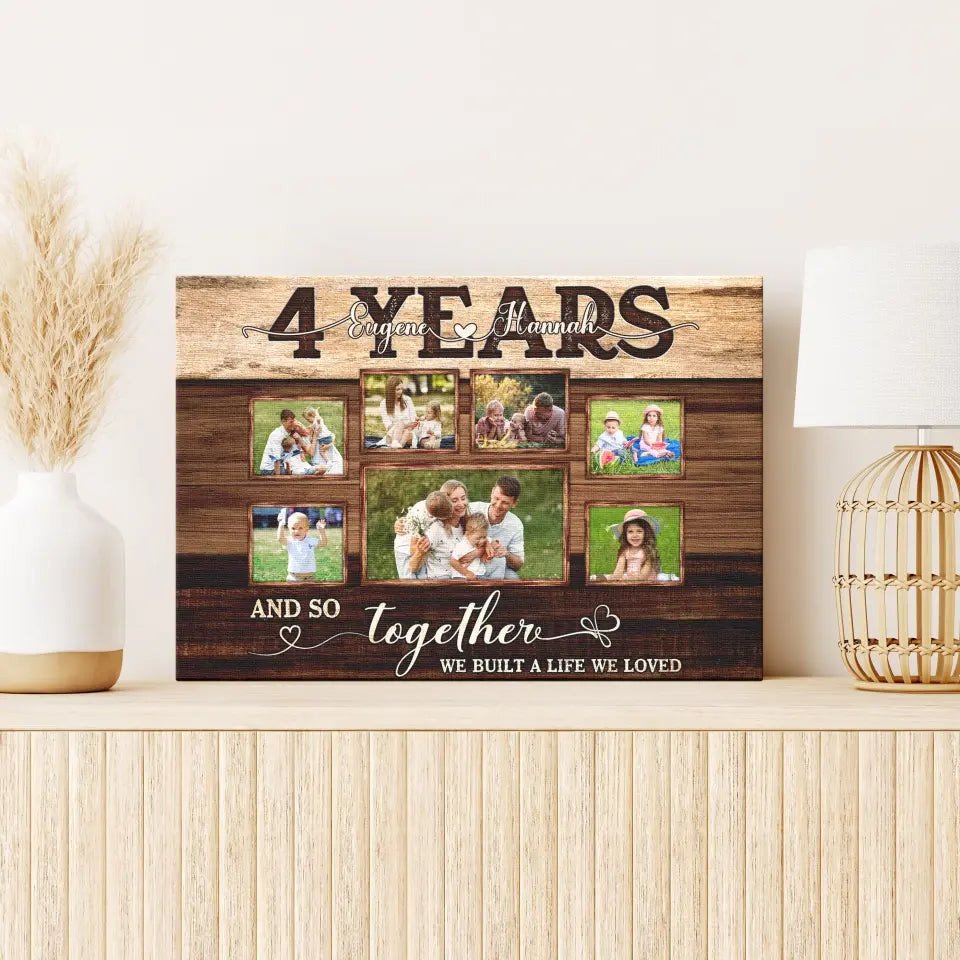 Personalized Canvas Prints, Custom Photos, Couple Gifts, Anniversary Gifts, 4th Anniversary Couple Love Wife Husband Canvas
