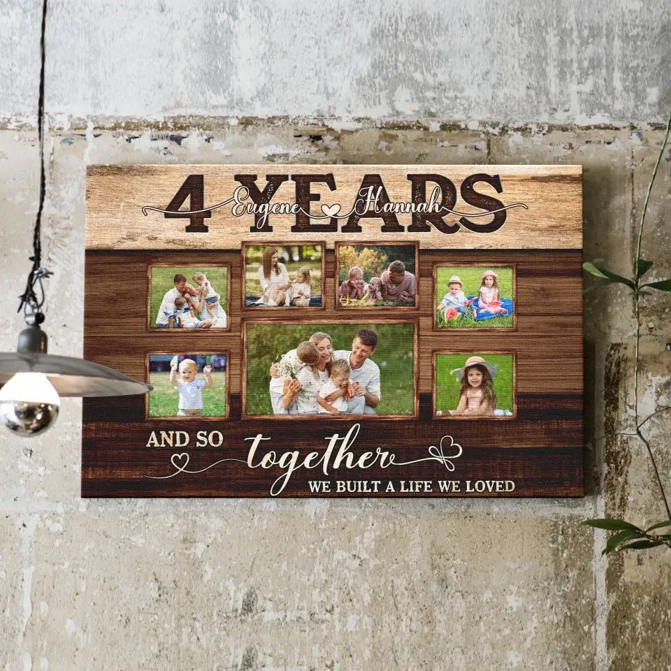 Personalized Canvas Prints, Custom Photos, Couple Gifts, Anniversary Gifts, 4th Anniversary Couple Love Wife Husband Canvas