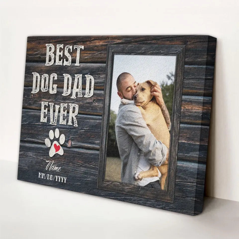 Personalized Photo Dog Dad Gifts For Father's Day Canvas