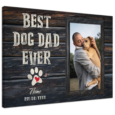 Personalized Photo Dog Dad Gifts For Father's Day Canvas