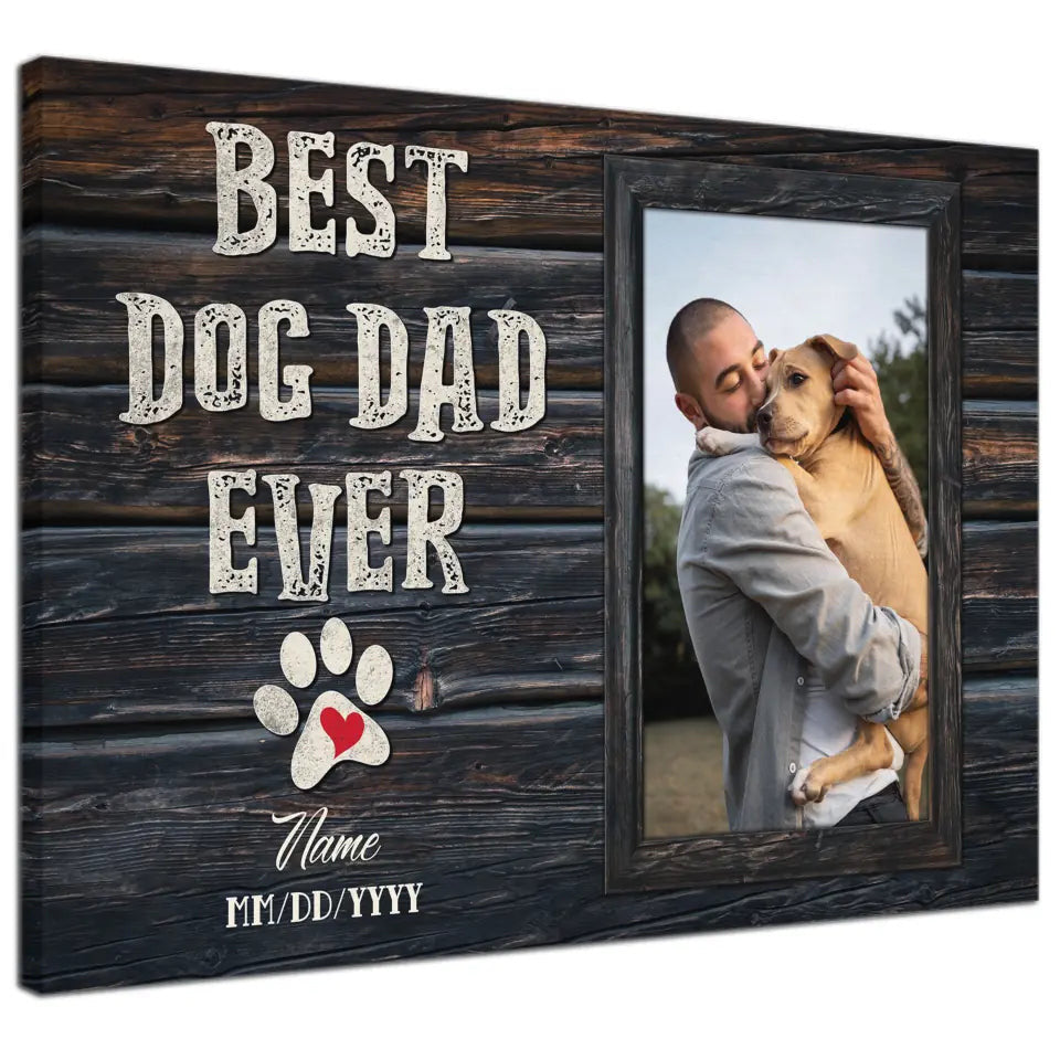 Personalized Photo Dog Dad Gifts For Father's Day Canvas