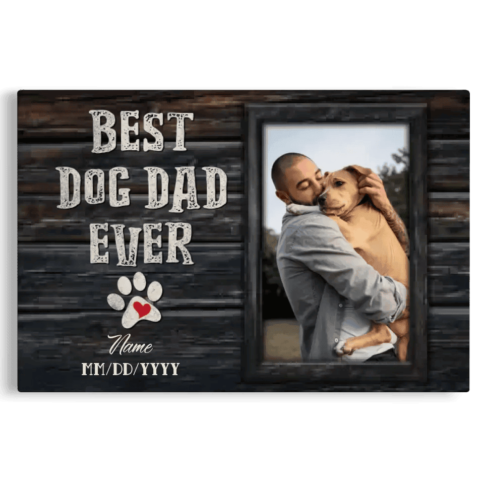 Personalized Photo Dog Dad Gifts For Father's Day Canvas