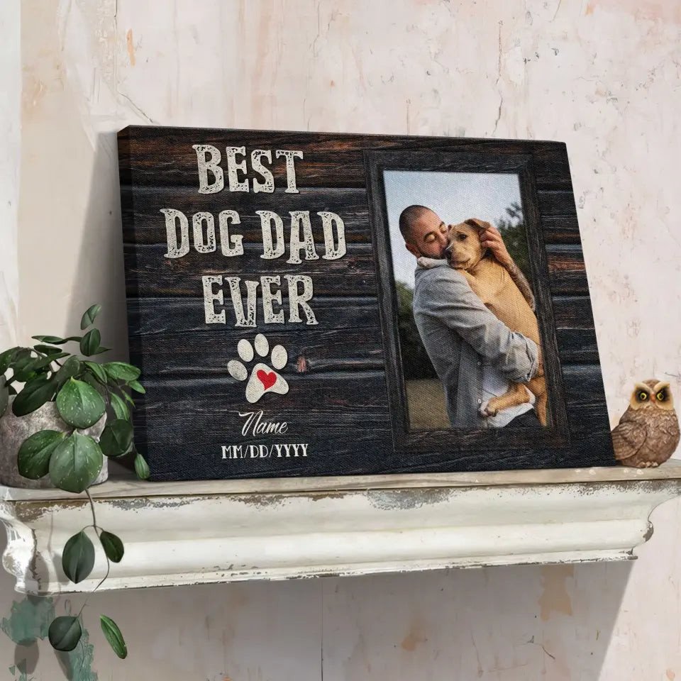 Personalized Photo Dog Dad Gifts For Father's Day Canvas