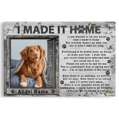 Personalized Canvas Prints, Custom Photo And Name, Pet Loss Gifts, Dog Memorial Gifts, Love Dog, I Made It Home Canvas