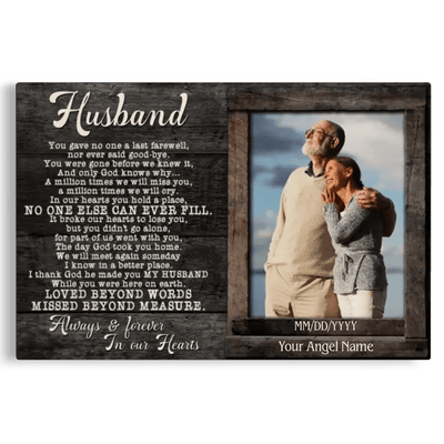 Personalized Canvas Prints, Upload Photo And Name, Memorial Gifts For Loss Husband, Memorial Gift, You Gave No One A Last Farewell Canvas